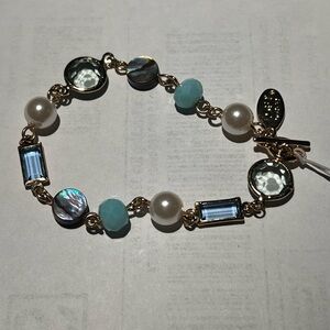 LOFT Gold and Blue Gemstone Bracelet